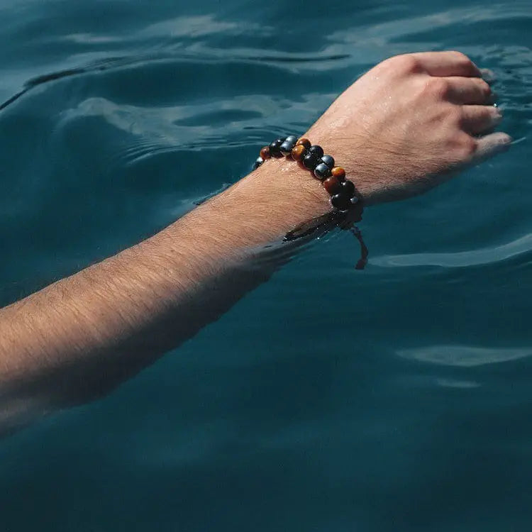 30%OFF🔥Pulsera de triple protección: auténtica ágata ojo de tigre y piedra biliar negra. El regalo perfecto.