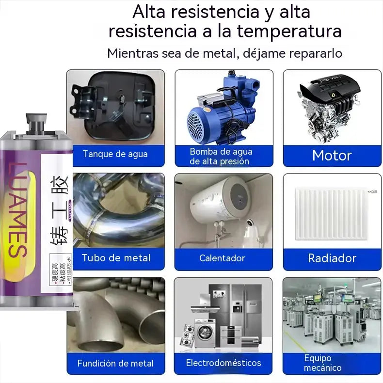 👍【2 piezas 25 euros】🧰 Adhesivo de gran resistencia para fundición. ✅ Apto para metal, acero inoxidable, plástico, etc. Se puede soldar tras el curado. 🔥 Resistente al agua y al calor.