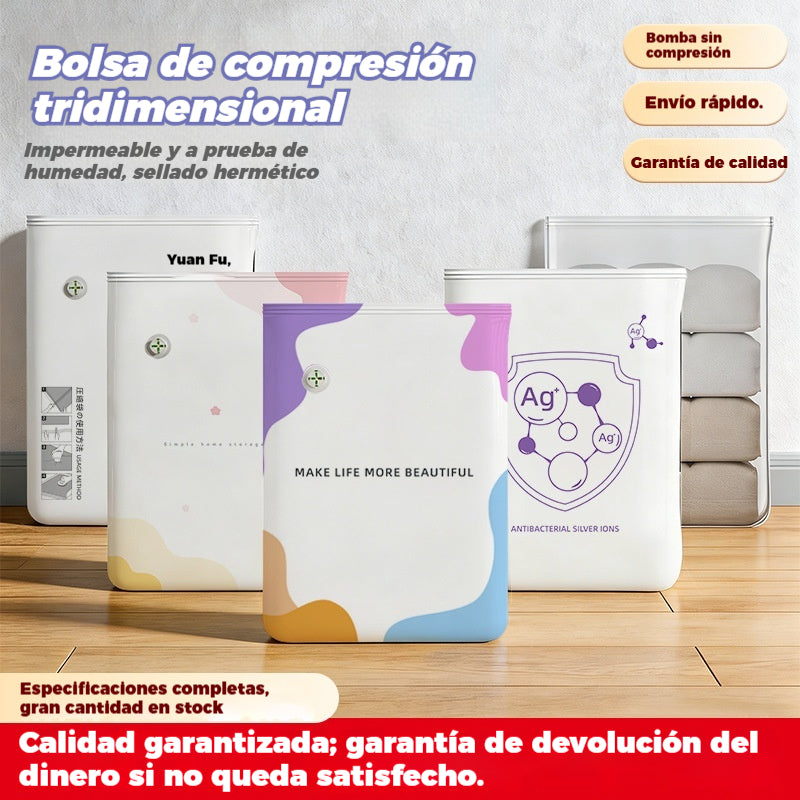 🧳✈️ 【Pack de 5】Bolsas de Compresión al Vacío para Viaje – Ahorra hasta un 80% de Espacio sin Bomba