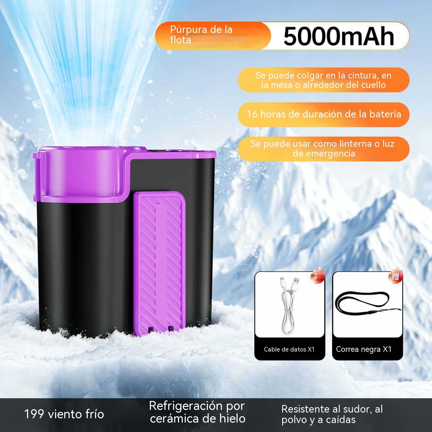 🏆50% DE DESCUENTO⏰ Ventilador personal manos libres con pantalla LED