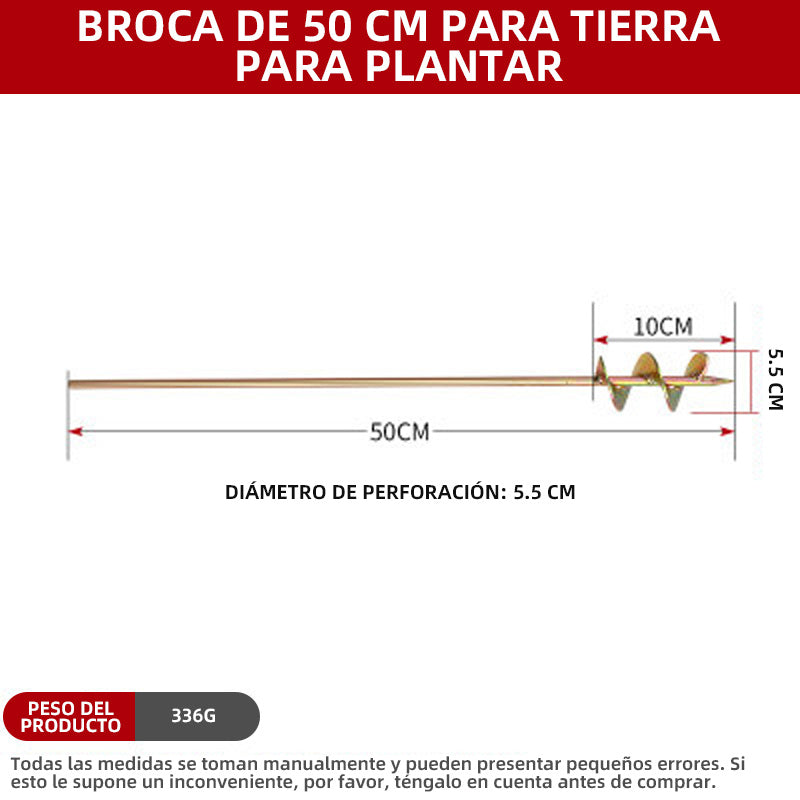 【longitud 50cm】✨ Varilla perforadora para agujeros de trasplante en invernaderos