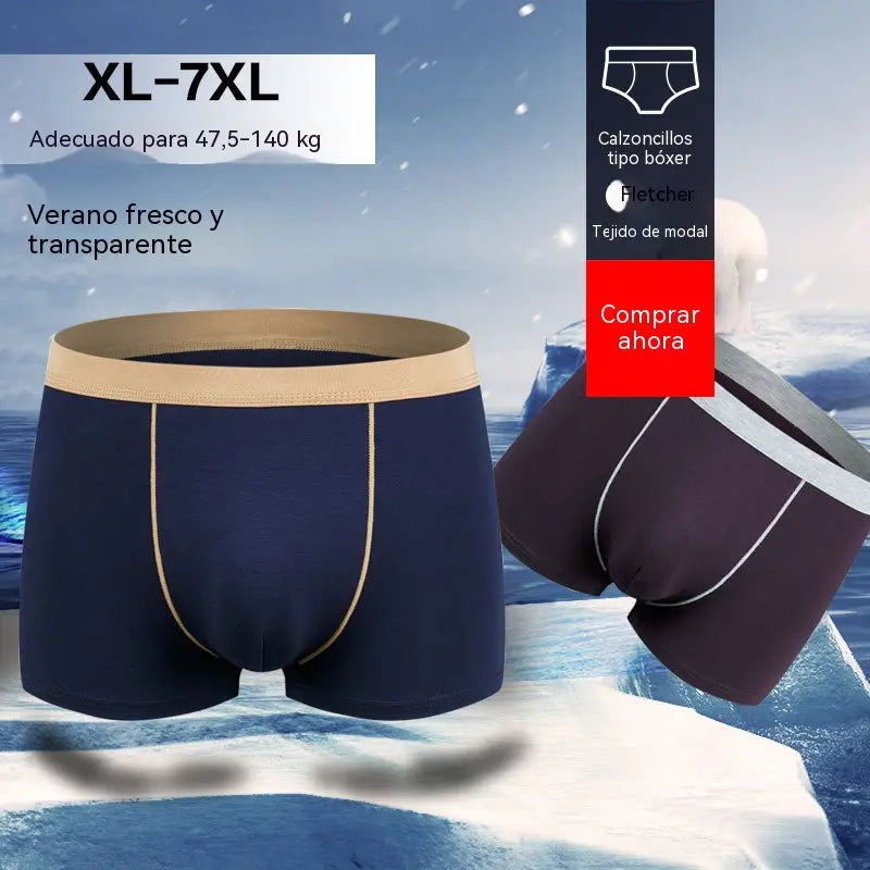 【4 piezas】【XL-9XL】Calzoncillos bóxer cómodos para hombre, de algodón puro, transpirables, elásticos y muy suaves.【45kg-150kg】
