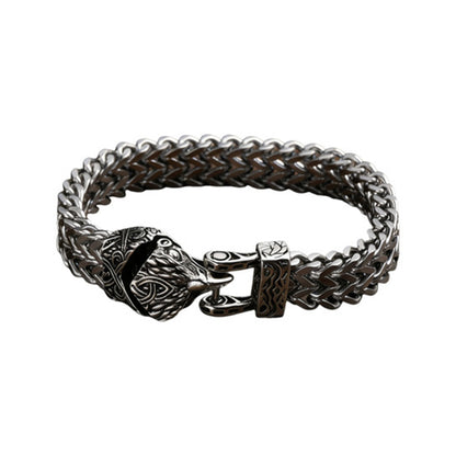 [Oferta especial de último día] Pulsera de hombre estilo retro punk con cabeza de serpiente y calavera.
