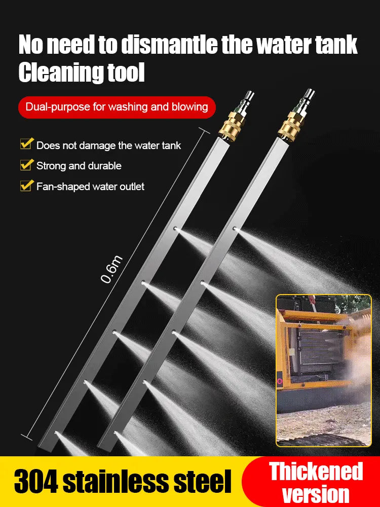 Spray limpiador de radiadores de coche, herramienta de limpieza de doble uso con agua y aire | Limpieza profunda sin desmontaje | Conector de manguera universal