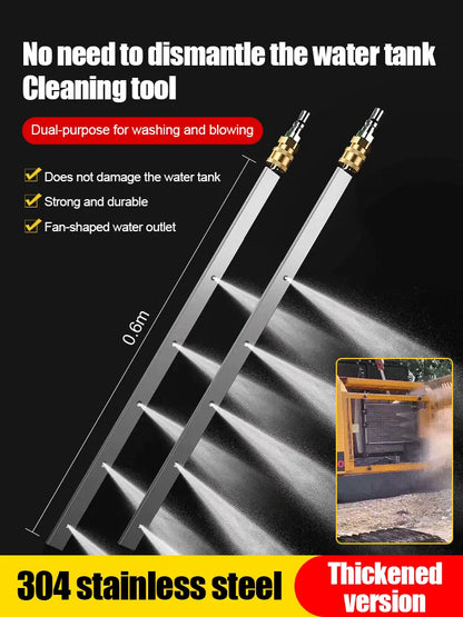 Spray limpiador de radiadores de coche, herramienta de limpieza de doble uso con agua y aire | Limpieza profunda sin desmontaje | Conector de manguera universal