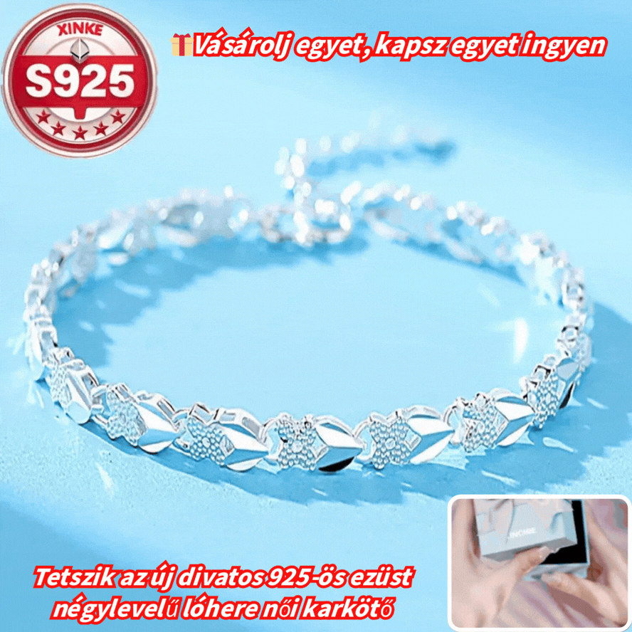 💖Új divatos 925 sterling ezüst női karkötő🍀