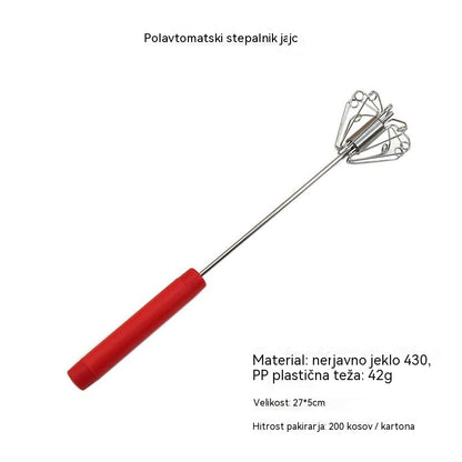 🥳Kupite 1, dobite 1 gratis🥳💞Prodanih več kot 50.000 enot!🥚💪 50 % popusta! Polavtomatska ročna metlica za jajca: pritisnite in zavrtite – elektrika ni potrebna. Stepe jajca in smetano v nekaj sekundah. Prijazno do vaših zapestij! ✨🧁