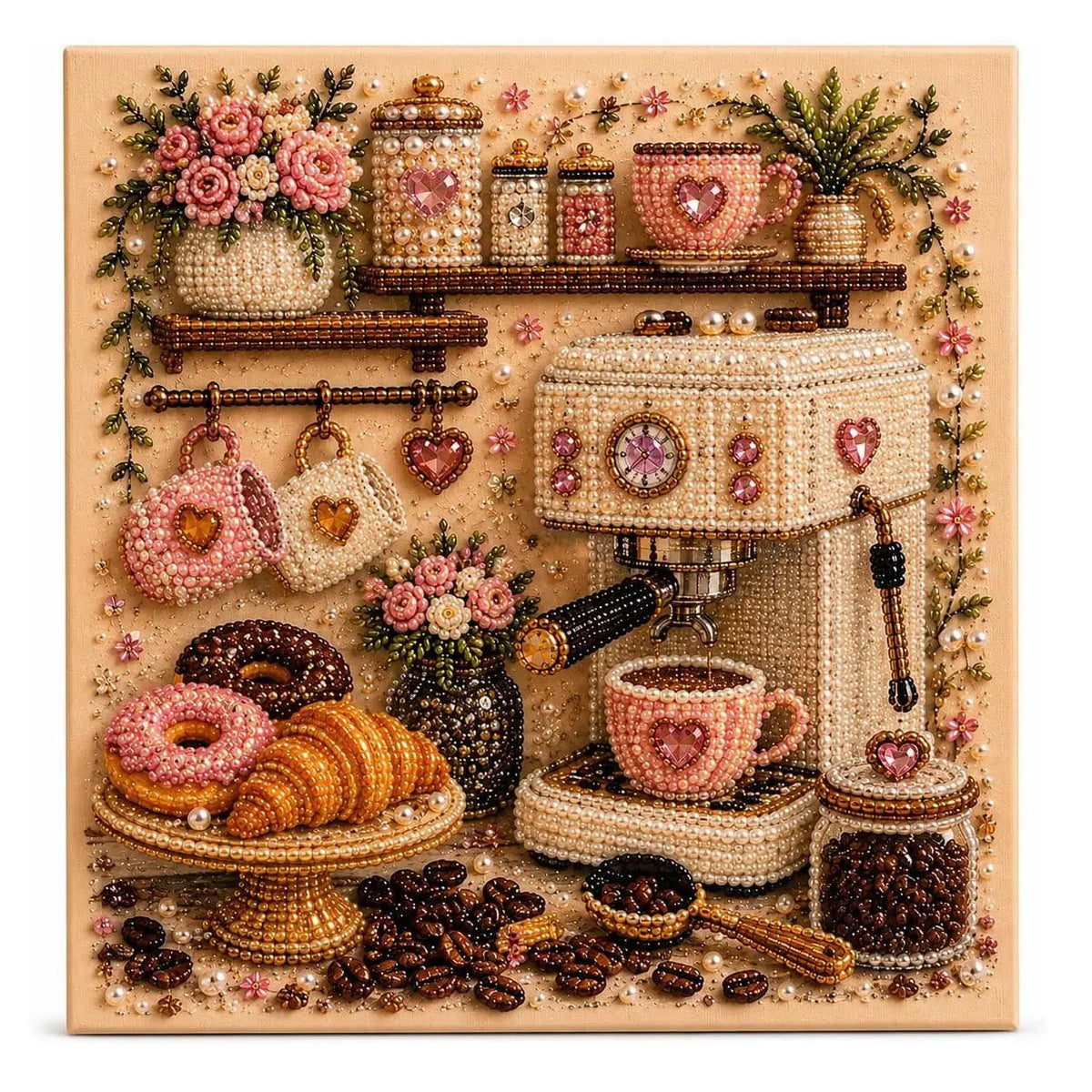💎🎨 3D diamantová mozaika „Creative Escape“ – 1 sada, 20 x 20 cm, izbová scéna, relaxačná ručná práca.