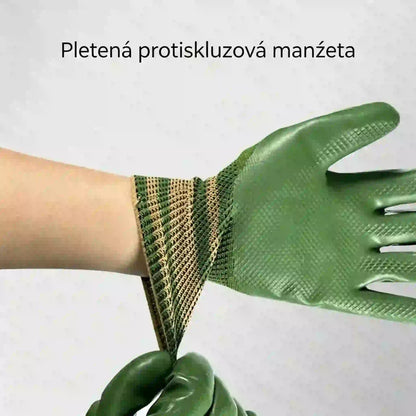 💥 Zľava 50 % 🎁【1 sada (10 kusov)】Pracovné rukavice s gumovým povrchom a pletenými manžetami