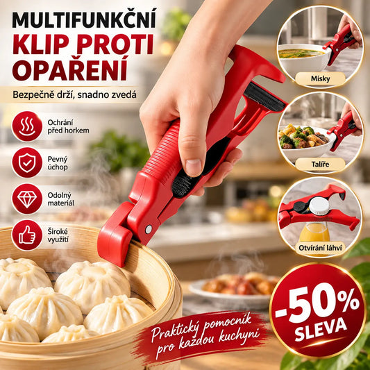 🔥1 sada (3 kusy) v celkové hodnotě 540 Kč franků✨🥩【Kuchyňské potřeby】Multifunkční kuchyňský klip na talíře s ochranou proti opaření