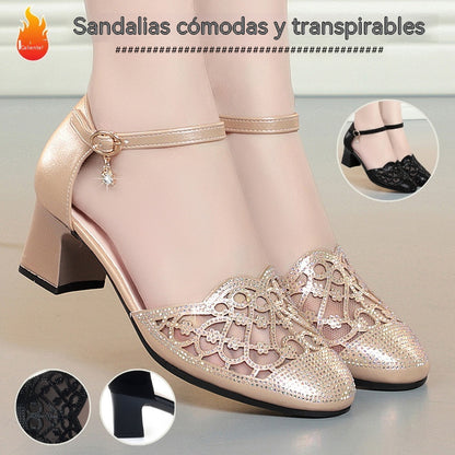 💞【35~40】Nuevas y elegantes sandalias de tacón bajo para