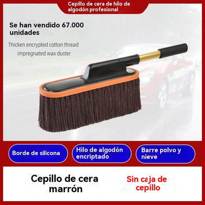 🚗🧹 Cepillo Limpiador Multiusos para Vehículo, Elimina Polvo y Nieve, Cerdas de Algodón Reforzadas