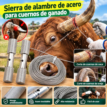 Sierra de alambre para cuernos de ganado vacuno y ovino【Corte a la longitud deseada: 12 m en total】