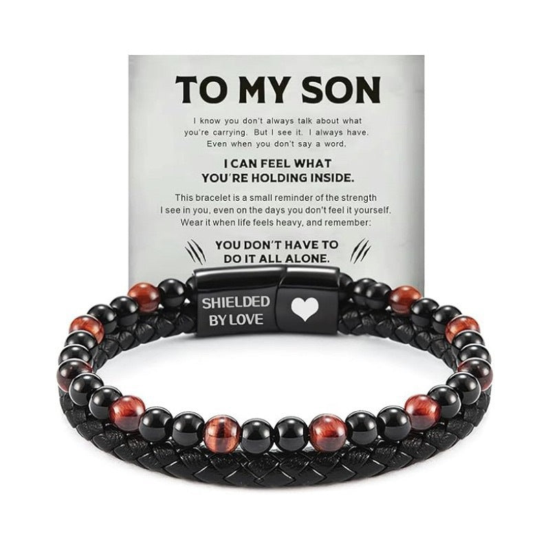 🔥Compra 1 y llévate 1 gratis🔥📿Pulsera magnética de cuero con diseño de ojo de tigre para hombre