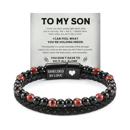 🔥Compra 1 y llévate 1 gratis🔥📿Pulsera magnética de cuero con diseño de ojo de tigre para hombre