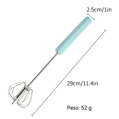【 2 pieza por 24 euros】Batidor de huevos semiautomático de acero inoxidable