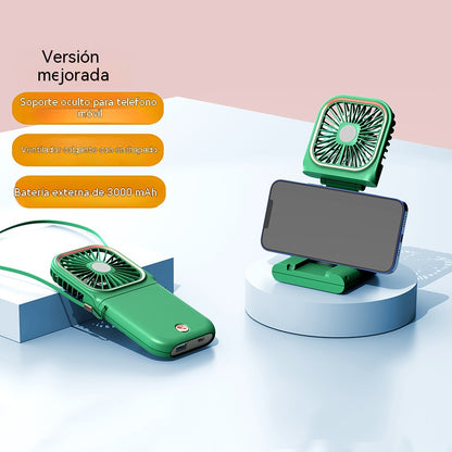 🔥Prijenosni sklopivi ventilator 4 u 1 s brzim USB punjenjem (ventilator/stalak za telefon/power bank/hlađenje)