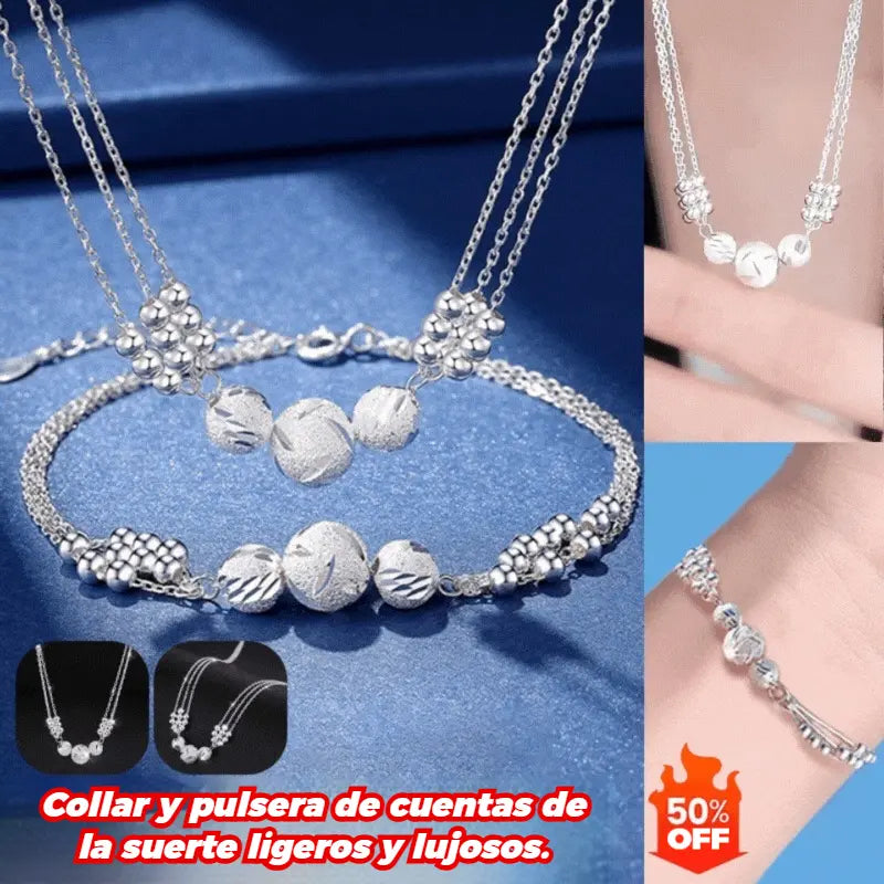 🔥Venta caliente🔥 ✨【Collar + Pulsera】Conjunto de Joyería de Plata 925 con Grabado Elegante 💎