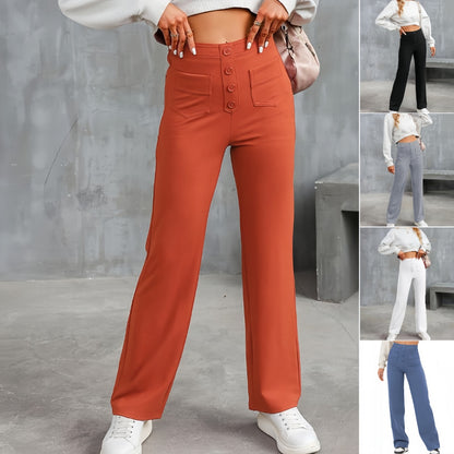 【M-2XL】Pantalones rectos casuales de cintura alta para mujer, moda 2026