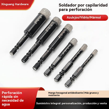 【 6 piezas】Juego de seis brocas huecas de diamante | Perforación limpia y precisa, sin grietas | Alta resistencia al desgaste【6+8+10+12+14+16mm】