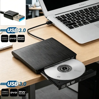 📢📢¡50% de descuento! 💿💻 Lector de CD/DVD Externo – Plug & Play, Portátil y Compatible con Mac/Windows