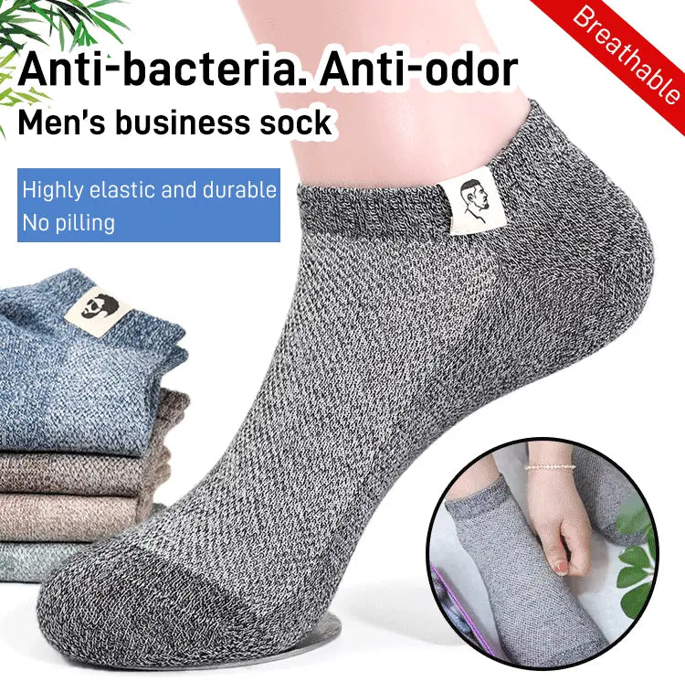 🔥🧦【10 pares】(Tallas 35-48) Calcetines cortos transpirables y resistentes al olor para hombre, nuevos para el verano