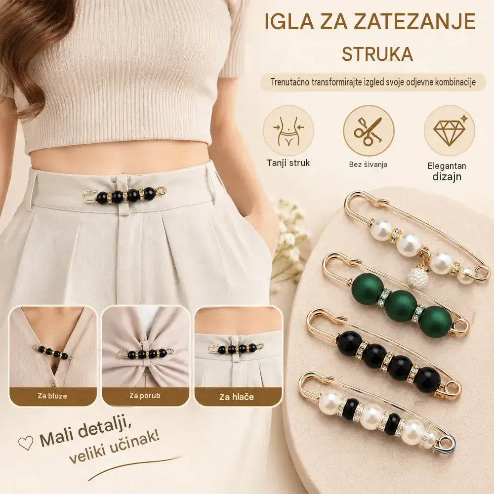 ✨ Elegantne biserne kopče za podešavanje struka i dekoltea (set od 12 komada: 6 modela x 2 komada) 👗 | 💎 Bez krojenja · Elegantno i praktično