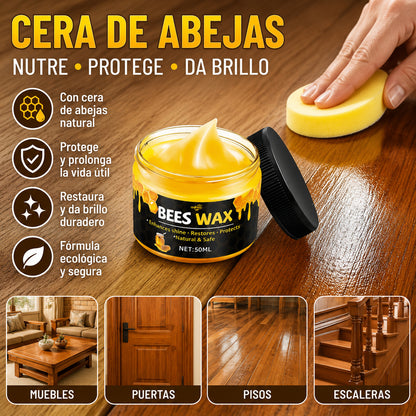 【Compra 1 y llévate 1 gratis】【2 botellas】Cera de abeja natural para el mantenimiento de muebles de madera y suelos: aporta brillo, repele el agua y evita grietas.