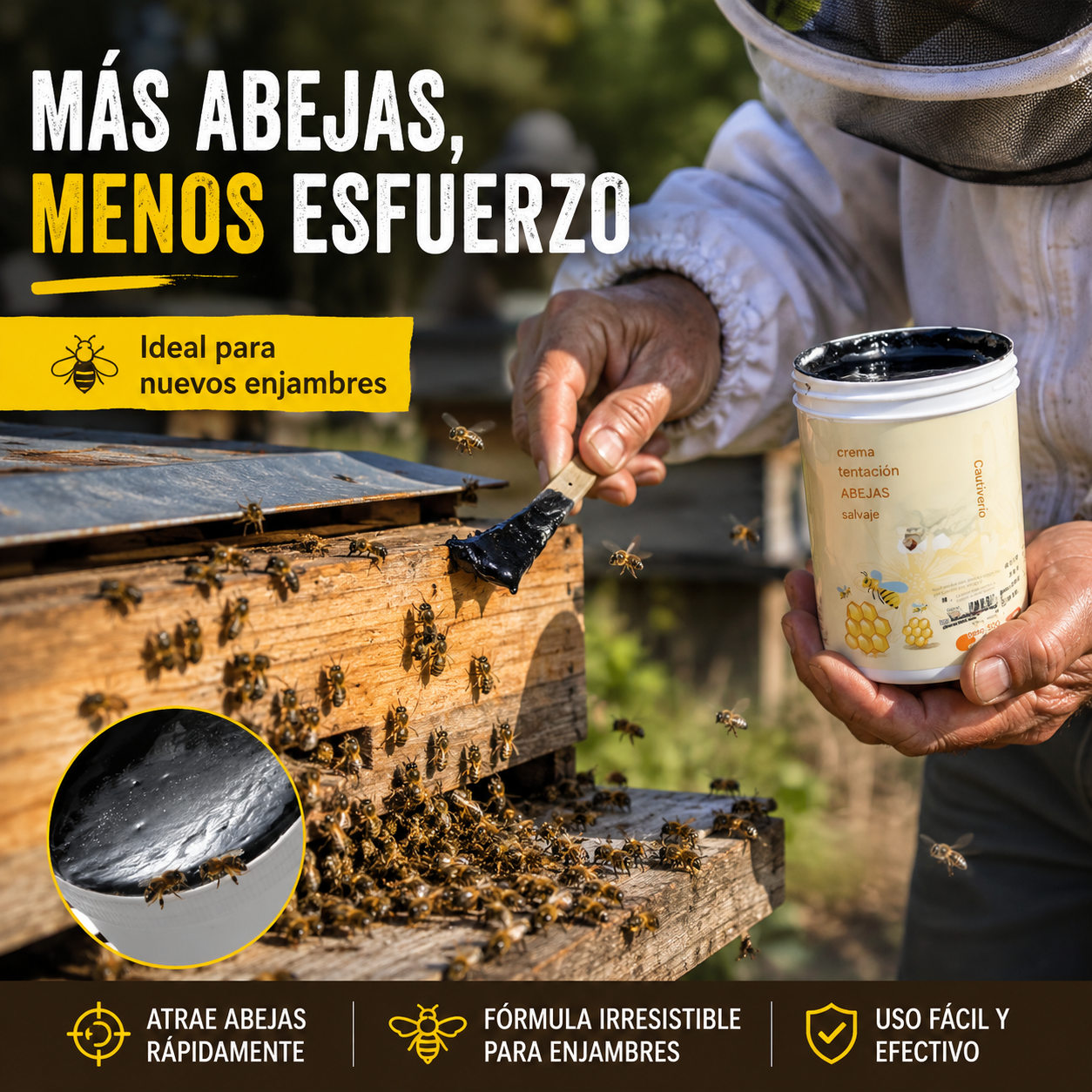 🐝 Ungüento atrayente para abejas: ¡fórmula natural, rápida efectividad! ¡La solución rápida para atraer enjambres a la colmena!