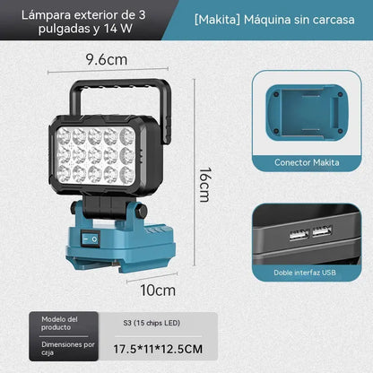🔥💡Una linterna alimentada por batería de litio con interfaz USB, adecuada para la reparación de automóviles, etc.