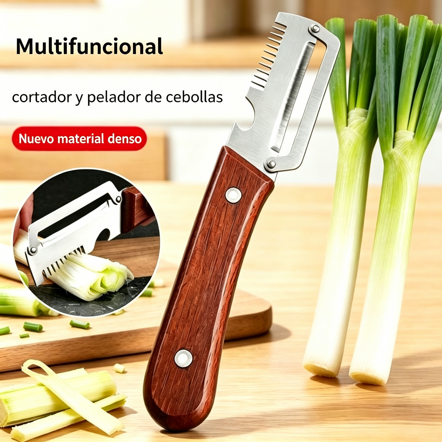 ✅Compra 1 y llévate 1 gratis (2 artículos) 🧅🔪 Pelador de cocina multifuncional 3 en 1: ¡Pela, corta y abre botellas! 🔥