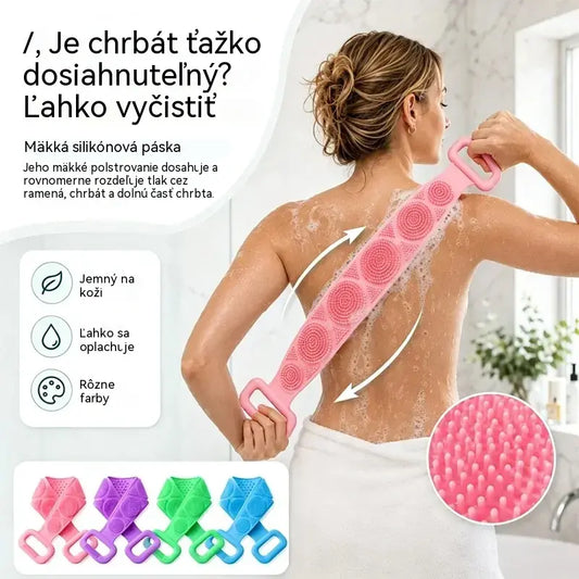 🔥Kúpte 1, získajte 1 zadarmo🔥🛁 Obojstranná silikónová rukavica do kúpeľa – extra dlhá telová drhnúca hubka pre jednoduché čistenie chrbta