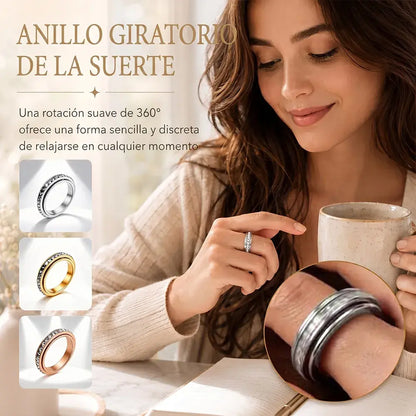 💎 Anillo Giratorio para Mujer con Piedras Cuadradas de 4 mm – Diseño Elegante y Brillante