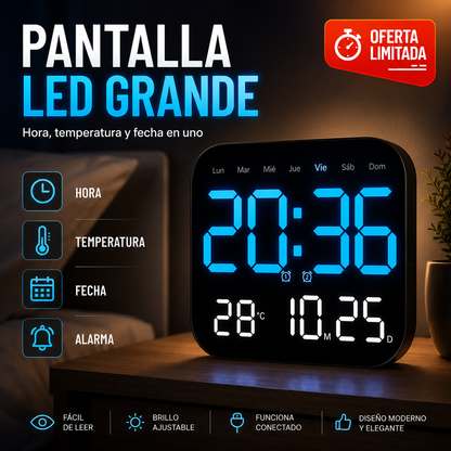 【 ¡Más de 50.000 unidades vendidas! 】 Reloj digital para el hogar y la oficina: ¡despierte suavemente y olvídese de las alarmas molestas! Brillo ajustable, funcionamiento silencioso por la noche.