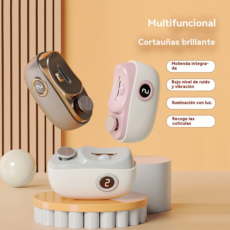 Lima de uñas eléctrica multifuncional, cortauñas eléctrico con protección antipellizcos
