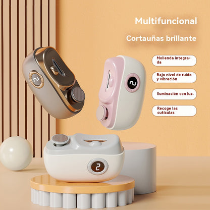 Lima de uñas eléctrica multifuncional, cortauñas eléctrico con protección antipellizcos