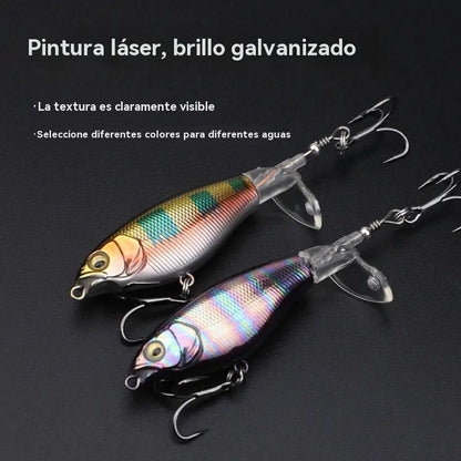 🐟🎣【6 piezas】Cebo de hélice de tractor biónico Minnow