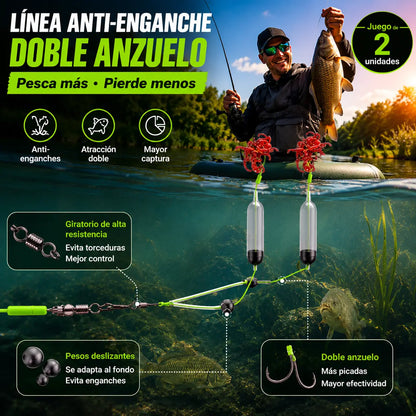 🎣【Juegos de 2】Juego de anzuelo anti-fondo, juego de línea de pesca anti-fondo