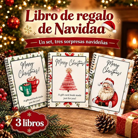 Pack de 3 Libros de Regalo Navideños 🎄 – Libritos de Dedicatorias y Sorpresas para Navidad, Ideal para Familia y Amigos