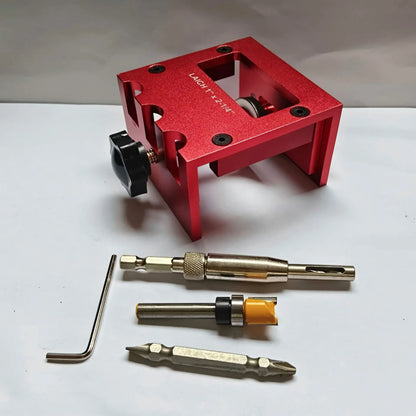Kit de instalación de pestillo y herramienta para tallar cerraduras, apto para puertas de madera de 1-3/8" o 1-3/4" de espesor.