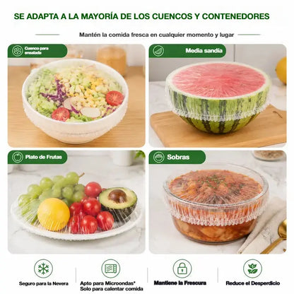 ⏳50% de descuento🔥【300 piezas】27 €🎉Cuanto más compres, más ahorrarás🎁Tapas elásticas desechables para alimentos, aptas para cuencos y platos