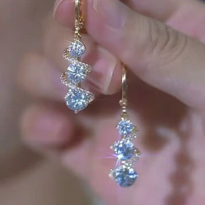 💎【2 pares】✨Pendientes colgantes y espirales asimétricos