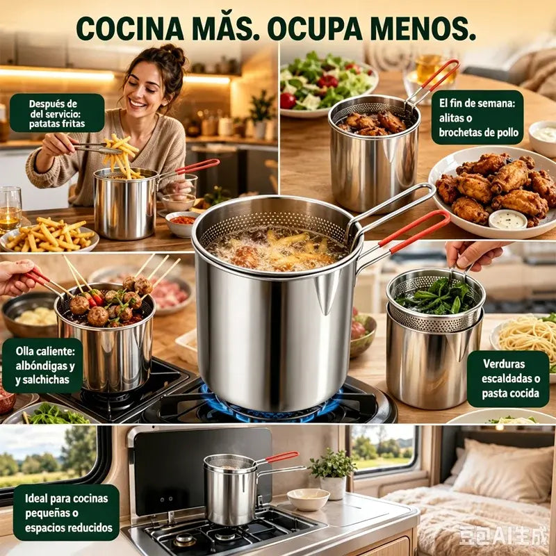 🔥 ¡ÚLTIMO DÍA! -50% | Freidora Multifuncional 304 | Cocina Fácil, Rápida y Sin Complicaciones 🍳
