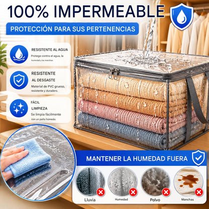 【3 pieza】🔥📦Bolsas de almacenamiento transparentes, grandes, resistentes y reforzadas, ideales para guardar ropa, para mudanzas y para almacenamiento en general.-【Grande + Mediano + Pequeño】