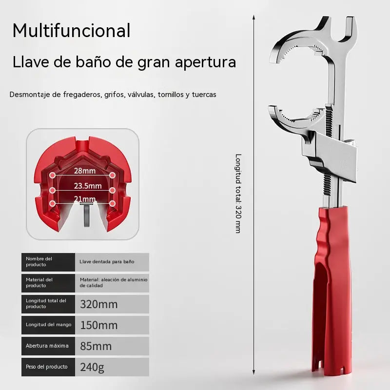 Llave universal ajustable de doble cabezal