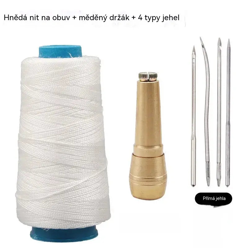 ✨Nyní sleva 50 %!✨ 5dílná sada šídla na šití kůže s voskovanou nití: nástroje pro ruční šití kůže.