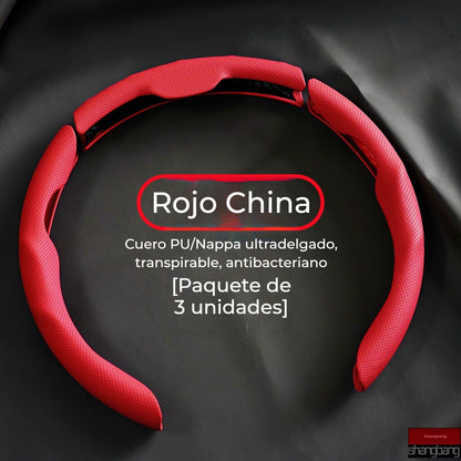 Volante de cuero para coche, adecuado para todas las estaciones, antideslizante, absorbe el sudor y resistente al desgaste.