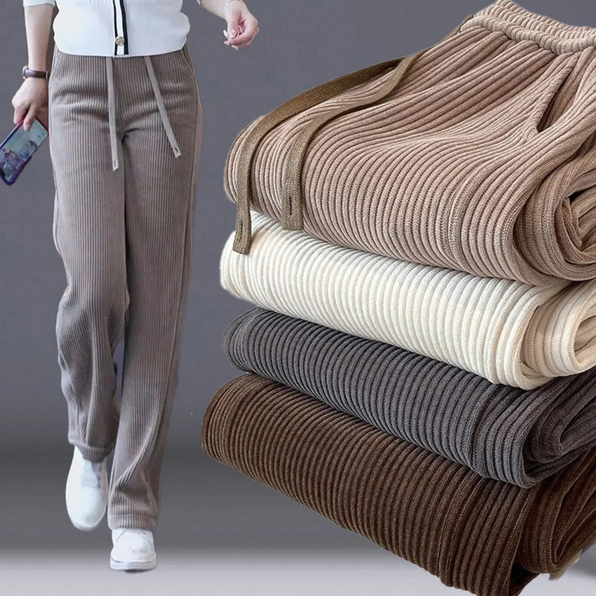 【M-3XL】【40-110KG】Nové dámske elastické voľné nohavice