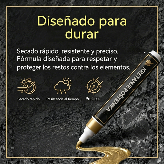 【Compra 2 y llévate 2 gratis】🖍️ Bolígrafo resistente al agua y a la decoloración para reparar y repintar inscripciones en losas de piedra.