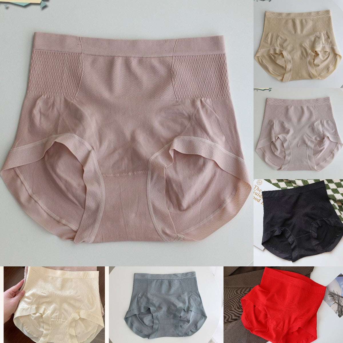 🔥【 7 piezas】【40-90 kg】Ropa interior para mujer con control de barriga y cintura alta sin costuras, 100 kg